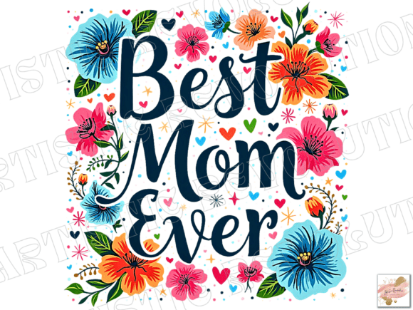 Best Mom Ever PNG: Floral & Glitter Designs for Mother's Day