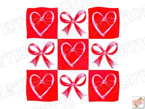 Checkered Heart Coquette Valentine PNG: A Design Asset