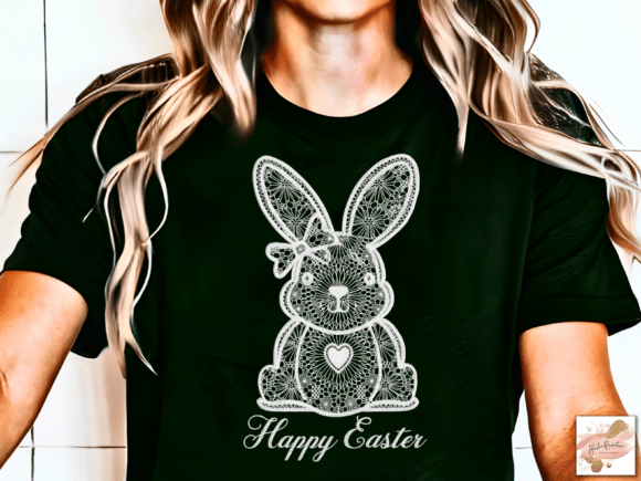 Coquette Easter Design: Lace Bunny PNG for Spring Projects