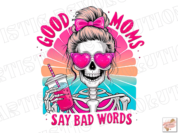 Funny Skeleton Mama Sublimation Design: A Bold Graphic Asset