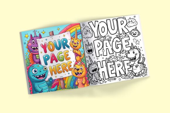 Square Open Book Pages Mockup: Professional Book Design Presentation