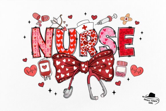 Valentine Nurse Coquette Stethoscope Bow: A Design Asset for Healthcare Branding