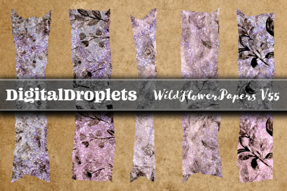 Wild Flower Papers V55: 180 Digital Washi Tapes for Design